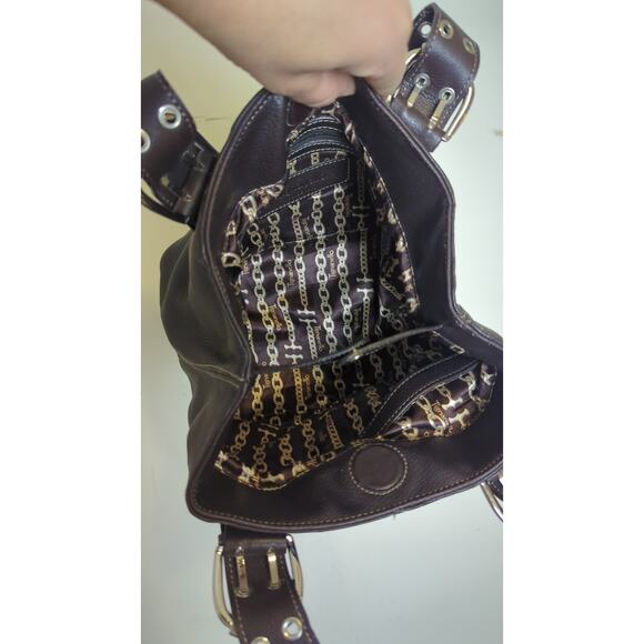 Y2K Leather Shoulder Handbag Chucky Buckles Magnetic Closure - Picture 7 of 9